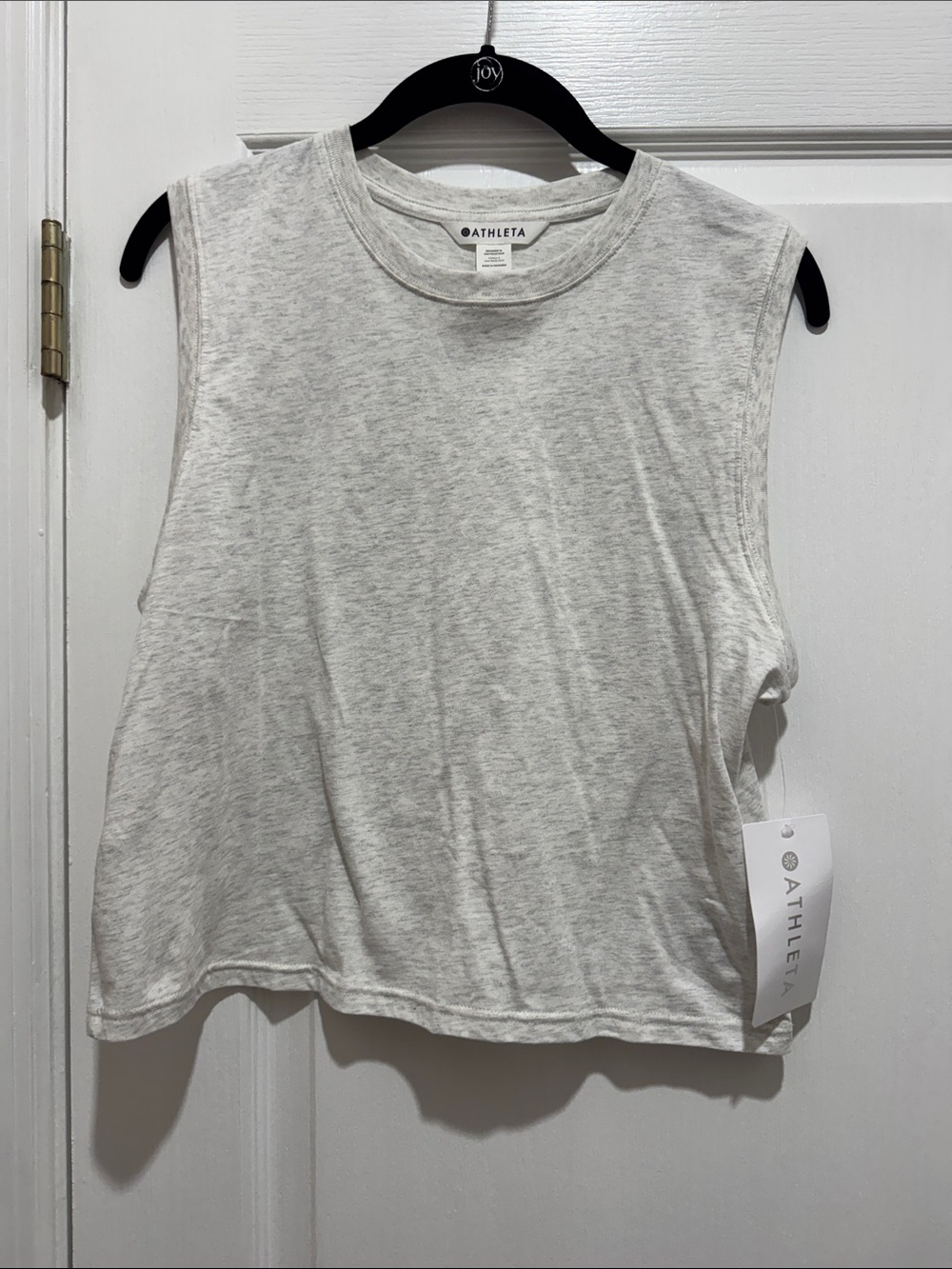 Athleta Heather Gray Cropped Muscle Tank Top